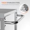 imageROVSUN Stainless Steel Utility Cart 3 Tier Commercial Rolling Cart with Wheels and Handle Heavy Duty Storage Tool Cart for Kitchen Restaurant Hospital Laboratory and Home 28quotL x 18quotWx 33quotH Silver