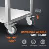 imageROVSUN Stainless Steel Utility Cart 3 Tier Commercial Rolling Cart with Wheels and Handle Heavy Duty Storage Tool Cart for Kitchen Restaurant Hospital Laboratory and Home 28quotL x 18quotWx 33quotH Silver