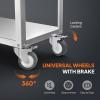 imageROVSUN Stainless Steel Utility Cart 3 Tier Commercial Rolling Cart with Wheels and Handle Heavy Duty Storage Tool Cart for Kitchen Restaurant Hospital Laboratory and Home 24quotL x 16quotW x 33quotH Silver