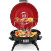 imageROVSUN 1600W Tabletop Electric Grill with Temperature Control Black 304 Stainless Steel Grill wDouble Layer Design Portable ampamp Removable Small Stove for Indoor and Outdoor UseTabletop Red