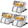 imageROVSUN 2 Pack Electric 9 QT Chafing Dishes Buffet SetNSF Stainless Steel Roll Top Catering Chafer Server Food Warmer with Cover Full Size ampamp 2 Detachable Food Pans for Party Wedding BanquetStainless Steel Lid  3 Pack
