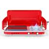 imageROVSUN 2in1 Portable Camping Stove ampamp Propane Grill with Enamel Griddle ampamp Piezo Igniter Tabletop Camp Stove with Builtin Handle Wind Panel ampamp Regulator for Camping Tailgating Grilling BlackStove  Griddle Red