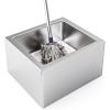 imageROVSUN 304 Stainless Steel Mop Sink 22quot L x 19quot W x 12quot H Commercial Utility Floor Mount Mop Basin with Sink Drainage Strainer Great for Restaurant Garage Basement Bathroom Laundry Silver22L x 19W x 12H