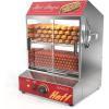 imageROVSUN 317QT30L Hot Dog Steamer 2Tier Hut Steamer Hot Dog Steamer with 175 Hot Dogs ampamp 40 Buns Capacity Bun Warmer Cooker with Removable Shelves Food Clip for Party Event Concession Stand423QT