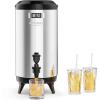 imageROVSUN 32 Gallon Insulated Beverage Dispenser Stainless Steel Hot and Cold Drink Dispenser Ice and Hot Drink Server wSpigot Hot and Cold Beverage Server for Coffee Tea Milk ampamp JuiceSilver