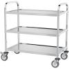 imageROVSUN 3Tier Stainless Steel Utility Cart with Wheels Commercial Rolling Serving Cart 330lbs Capacity Kitchen Trolley Storage Shelf for Restaurant Office Warehouse 175quot D335quot W35quot H Silver