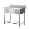 imageROVSUN 42 x 26 Inches Stainless Steel Table with 2 Drawers Heavy Duty Metal Prep ampamp Work Table with Undershelf for Commercial Kitchen Restaurant Home Hotel and Garage36 X 24