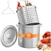 imageROVSUN 44QT Stainless Steel Seafood Boil Pot with Strainer Basket Lid ampamp Hook Versatile Stock Pot for Crab Lobster Shrimp Boiling HeavyDuty Turkey Fryer for Outdoor Cooking ampamp Gatherings82QT