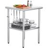 imageROVSUN 48 x 24 Stainless Steel Table for Prep ampamp WorkCommercial Worktables ampamp Workstations NSF Heavy Duty Metal Table with Adjustable UnderShelf for Kitchen Restaurant Home Hotel Outdoor24 x 24