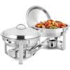 imageROVSUN 5 Qt 2 Pack Chafing Dish Buffet SetNSF Stainless Steel Round Chafers for Catering Buffet Servers and Warmers Set with Lid Holder ampamp Drip Tray for Wedding Party Banquet Graduation