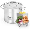 imageROVSUN 52QT Stainless Steel Tamale Steamer Pot Steam Pots for Cooking with Water Fill Spout Steamer with Divider and Rack Ideal for Seafood Crab Vegetables lobster24QT