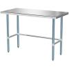 imageROVSUN 60quot x 24quot Stainless Steel Open Base Table NSF Commercial Metal Table Heavy Duty Prep ampamp Work Table with Galvanized Legs for Home Kitchen RestaurantHotel Garage Laundry Utility48 x 24