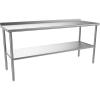 imageROVSUN 72 x 24 Stainless Steel Table for Prep ampamp WorkCommercial Worktables ampamp WorkstationsHeavy Dut Metal Table with Adjustable UnderShelf ampamp Backsplash for Kitchen RestaurantHomeHotel72x 24