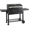 imageROVSUN Charcoal Grill with Two Side Tables Extra Large Cooking Area Two Individual Lifting Charcoal Trays Pullout Ash Tray Perfect BBQ Grill for Outdoor Picnic BlackExtra Large