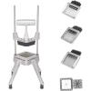 imageROVSUN Commercial Vegetable Chopper French Fry Cutter with 4 Sizes Blades Potato Dicer Slicer Fruit Chopper Stainless Steel for Restaurant Home ampamp Kitchen 12quot 38quot 14quot ampamp 8Wedge BladesHand Pressure Style