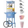 imageROVSUN Popcorn Machine with Cart Wheels ampamp 8 Oz Kettle Makes Up to 32 Cups ETL Certified Popcorn Maker with Stainless Steel Scoop Oil Spoon ampamp 3 Popcorn Cups for Commercial Home Movie Theater BlueBlue