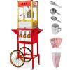 imageROVSUN Popcorn Machine with Cart Wheels ampamp 8 Oz Kettle Makes Up to 32 Cups ETL Certified Popcorn Maker with Stainless Steel Scoop Oil Spoon ampamp 3 Popcorn Cups for Commercial Home Movie Theater BlueRed