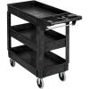 imageROVSUN Service Utility Cart Steady ampamp Durable Tub Cart with Deep Shelves Hold Up 550LBS Versatile inHandle Storage and 360Flexible Wheels with Braker Great for WarehouseGarage407Lx171Wx 335H3 Shelves