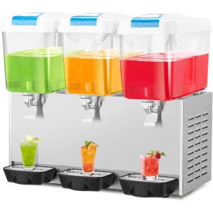 imageROVSUN 144 Gal54L Commercial Beverage Dispenser 18L X 3 Tanks Commercial Juice Dispenser Cold Drink Dispenser Stainless Steel with Thermostat Controller for Home Restaurant Bar Party 110V60HZ144 Gal