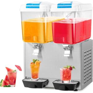 imageROVSUN 144 Gal54L Commercial Beverage Dispenser 18L X 3 Tanks Commercial Juice Dispenser Cold Drink Dispenser Stainless Steel with Thermostat Controller for Home Restaurant Bar Party 110V60HZ96Gal