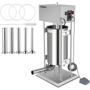 imageROVSUN 154LBS10L Electric Sausage Stuffer Maker Vertical Electric Stuffer Adjustable Speed Stainless Steel Heavy Duty Sausage Filler Meat Stuffer with 5 Stuffing Tubes Home ampamp Commercial