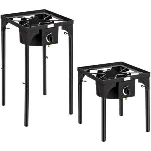 imageROVSUN 200000 BTU Powerful Propane Burner High Pressure Portable Single Gas Stove Cooker with Adjustable Height ampamp 20psi Regulator for Outdoor Camp Cooking Home Brewing Turkey Frying Maple Syrup Boil100 000BTU