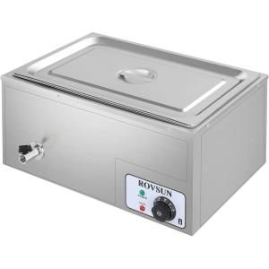 imageROVSUN 21QT Electric Commercial Food Warmer 2Pan Steam Table 106 QTPan Stainless Steel Bain Marie Buffet Countertop with Temperature Control ampamp Lid for Parties Catering Restaurants 110VFull Pan21Qt