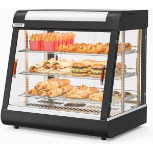 imageROVSUN 26quot Commercial Food Warmer Display Pizza Warmer 3Tier Electric Countertop Food Warmer wLED Lighting Adjustable Removable Shelves ampamp Glass Door Pretzel Warmer for Buffet Restaurant 1200W26 Length