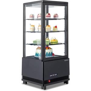imageROVSUN 35 CuFt Commercial Display Refrigerator ETL NSF Certified Refrigerator Display Case Countertop Pastry Display Case wLED Aircooling Automatic Defrost Rear Sliding Door for Cafe Restaurant3 CuFtBlack