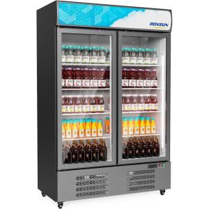 imageROVSUN 35 CuFt Commercial Refrigerator Display Refrigerator ETL NSF Certified Commercial Beverage Cooler Glass Door Merchandiser Drink Fridge wAdjustable Shelves LED Light for Bar Restaurant35 CuFt