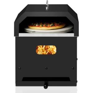 imageROVSUN 4in1 12 Pizza Oven Included Pizza Stone Pizza Peel 2Layer Detachable Outside Oven Portable Cooking Rack for Camping Baking and Barbecue