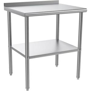 imageROVSUN 72 x 24 Stainless Steel Table for Prep ampamp WorkCommercial Worktables ampamp WorkstationsHeavy Dut Metal Table with Adjustable UnderShelf ampamp Backsplash for Kitchen RestaurantHomeHotel30x 24
