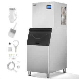 imageROVSUN Commercial Ice Maker 550LBS24H Smart LCD Panel Commercial Ice Machine with 300LBS Storage for Restaurant Bar Store Bar Supermarket Home ampamp More Include Water Filter ampamp Scoop550lb with 300lb storage