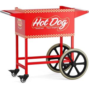 imageROVSUN Hot Dog Cart for 57 Rollers Hot Dog Machine wStorage Bin ampamp Shelves HeavyDuty Steel Mobile Stand for Concession Stands Fairs Events57 Roller Cart