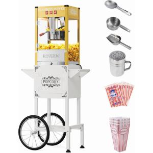 imageROVSUN Popcorn Machine with Cart Wheels ampamp 8 Oz Kettle Makes Up to 32 Cups ETL Certified Popcorn Maker with Stainless Steel Scoop Oil Spoon ampamp 3 Popcorn Cups for Commercial Home Movie Theater BlueGolden
