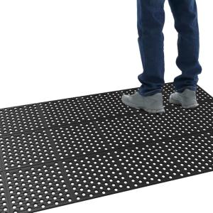 imageROVSUN Rubber Floor Mat with Holes 24x 36 AntiFatigueNonSlip Drainage Mat for Industrial Kitchen Restaurant Bar Bathroom IndoorOutdoor Cushion36x236 in3x20 ft