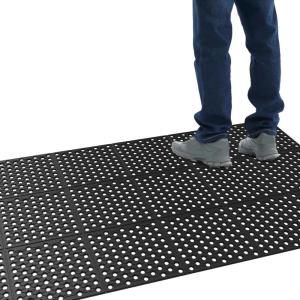 imageROVSUN Rubber Floor Mat with Holes 24x 36 AntiFatigueNonSlip Drainage Mat for Industrial Kitchen Restaurant Bar Bathroom IndoorOutdoor Cushion36x83 in3x7 ft