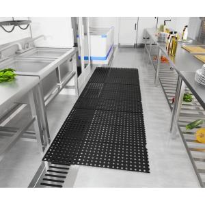 imageROVSUN Rubber Floor Mat with Holes 36x 60 AntiFatigueNonSlip Drainage Mat for Industrial Kitchen Restaurant Bar Bathroom Utility Garage Pool Entry Door Mat Indoor36x 36 Black 4Pcs