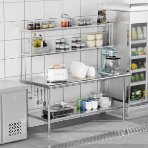 imageROVSUN Stainless Steel Table with 2 Shelves 48x14 Inches NSF Commercial Heavy Duty Prep ampamp Work Table for Kitchen Restaurant Home Hotel Garage72 X 30