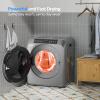 imageROVSUN 132LB Portable Clothes Dryer 35 CuFt High End Front Load Tumble Laundry Dryer with LCD Touch Screen Stainless Steel Tub for Apartment Home Dorm110V Luxury GreyLuxury Grey