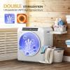 imageROVSUN 132LB Portable Clothes Dryer 35 CuFt High End Front Load Tumble Laundry Dryer with LCD Touch Screen Stainless Steel Tub for Apartment Home Dorm110V Luxury GreyClassic White