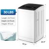 imageROVSUN 178LBS Portable Washing Machine FullAutomatic Electric Laundry Machine with Stainless Steel Drum Compact Washer and Spin Dryer Combo with Drain Pump for Apartment Dorm Home Light Grey30lbs