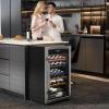 imageROVSUN 18 Bottle Wine Fridge Freestanding Compressor Wine Cooler Refrigerator Beverage Wine Chiller with Digital Temperature Control ampamp Doublelayer Glass Door for Red White Wine Champagne BeerDual Zone33 Bottle
