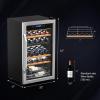 imageROVSUN 18 Bottle Wine Fridge Freestanding Compressor Wine Cooler Refrigerator Beverage Wine Chiller with Digital Temperature Control ampamp Doublelayer Glass Door for Red White Wine Champagne BeerDual Zone33 Bottle