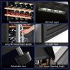 imageROVSUN 18 Bottle Wine Fridge Freestanding Compressor Wine Cooler Refrigerator Beverage Wine Chiller with Digital Temperature Control ampamp Doublelayer Glass Door for Red White Wine Champagne BeerDual Zone33 Bottle