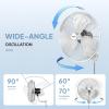 imageROVSUN 18 Inch Industrial Wall Mounted Fan High Velocity Wall Mount Fan 3Speed Setting with Easy Controller Aluminum Blade ampamp Dual Ball Bearing Motor for Garage Gym UL Listed