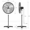 imageROVSUN 20 Industrial Heavy Duty Standing Fan 5000CFM High Velocity Pedestal Fan with Onetouch Oscillating Function Adjustable Height for Shop Workshop Garage UL Listed Black 110W30