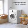 imageROVSUN 26 CuFt Portable Clothes Dryer 1400W Fast Drying Front Load Tumble Laundry Dryer with Stainless Steel Tub ampamp LCD Control Panel SixMode for Apartment Home Dorm18 CuFt