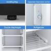 imageROVSUN 30 CuFt Compact Upright Freezer with Reversible Stainless Steel Single Door 2 Shelves Countertop Freezer with 7 Grade Adjustable Thermostat for Home Office Dorm Apartment