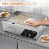 imageROVSUN 30quot Electric Countertop Flat Top Griddle 3000W Electric Griddle Teppanyaki Grill Stainless Steel with Adjustable Temperature Control 122F572F for Home Restaurant Commercial No Plug22 inch